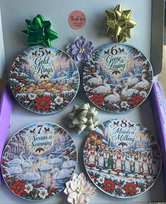 12 Days of Christmas 1-6 Decoupage Rice Paper - SANTAP 12002