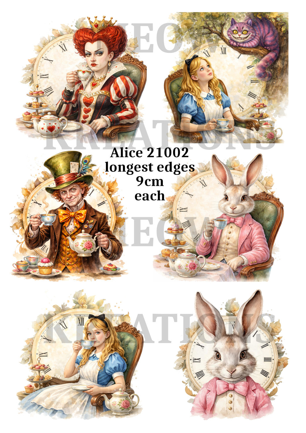 Alice in Wonderland Tea Party Decoupage Rice Paper - Alice 21002