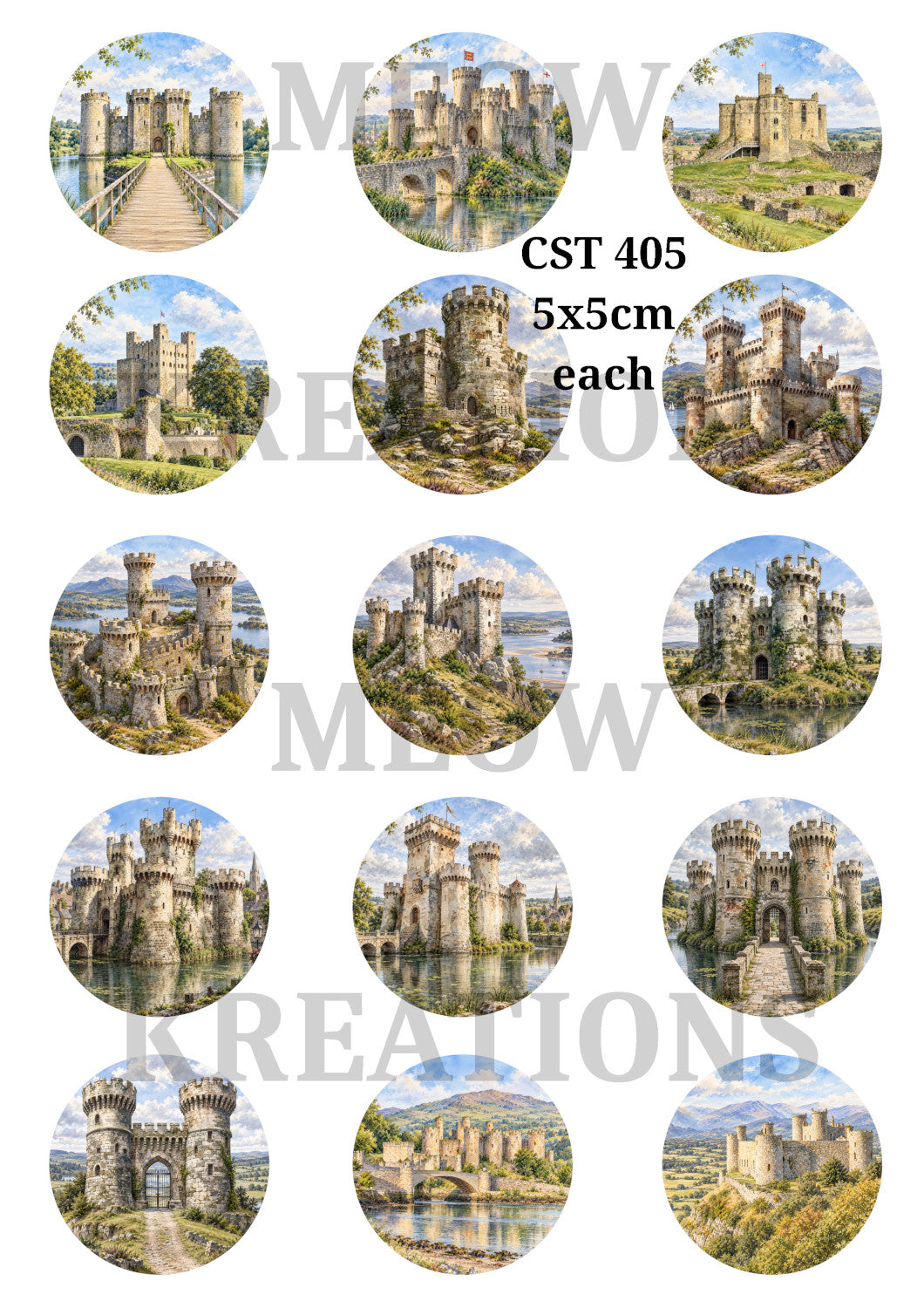 Colour Castle Circles Decoupage Rice Paper - CST 405