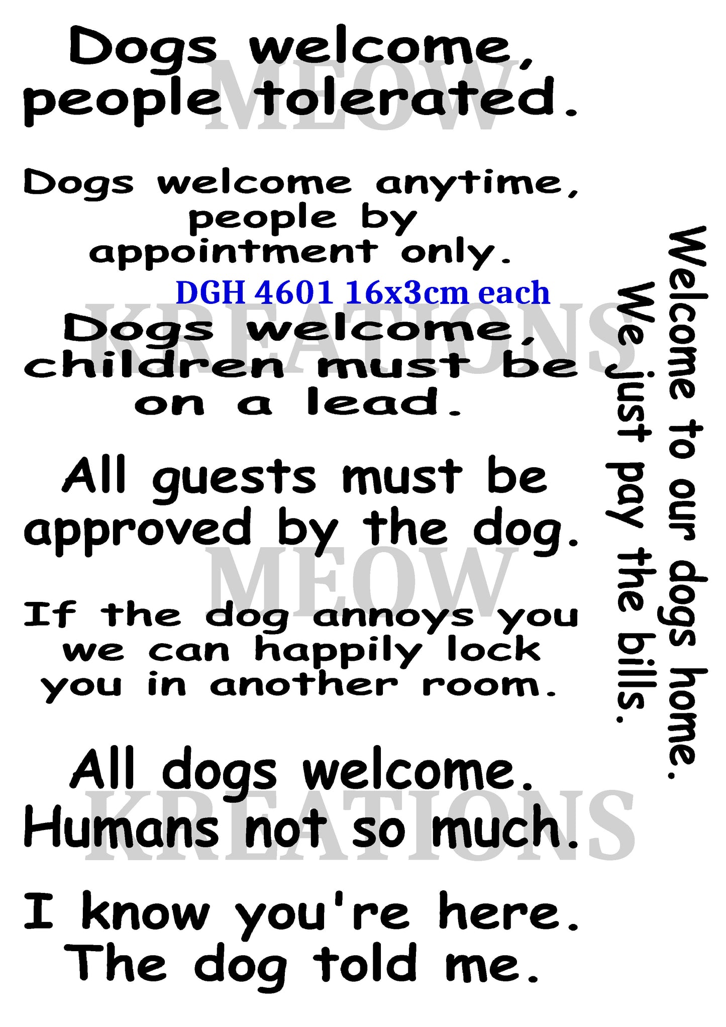 Funny Dog Quotes Decoupage Rice Paper - DGH 4601