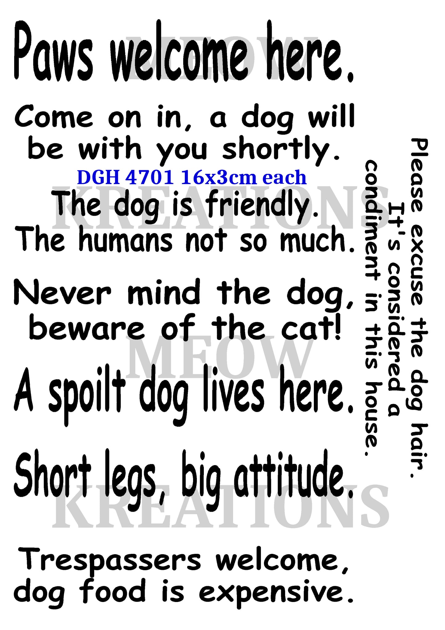 Funny Dog Quotes Decoupage Rice Paper - DGH 4701