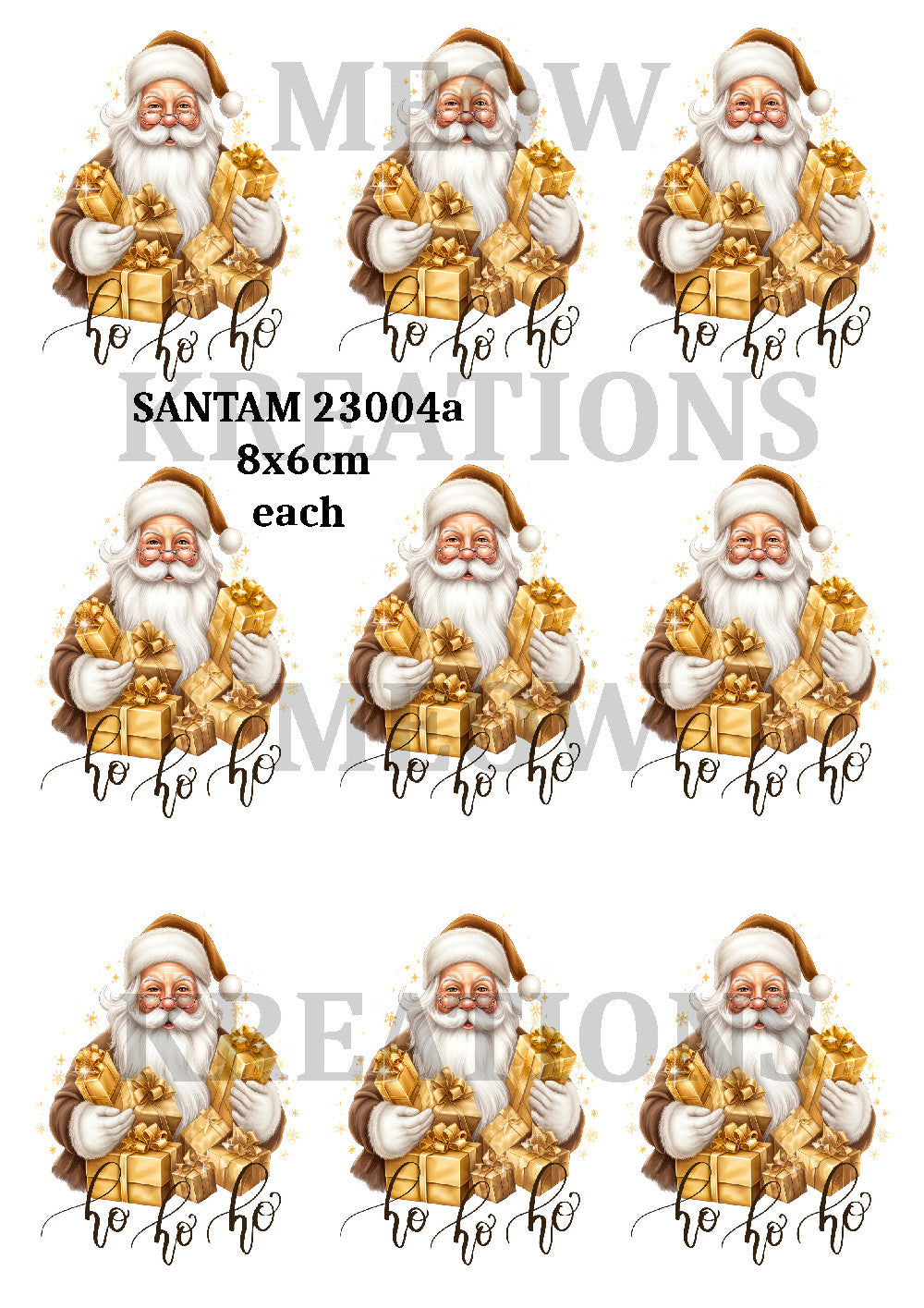 Santa Claus Decoupage Rice Paper Christmas Gifts & Festive Design - SANTAM 23004a