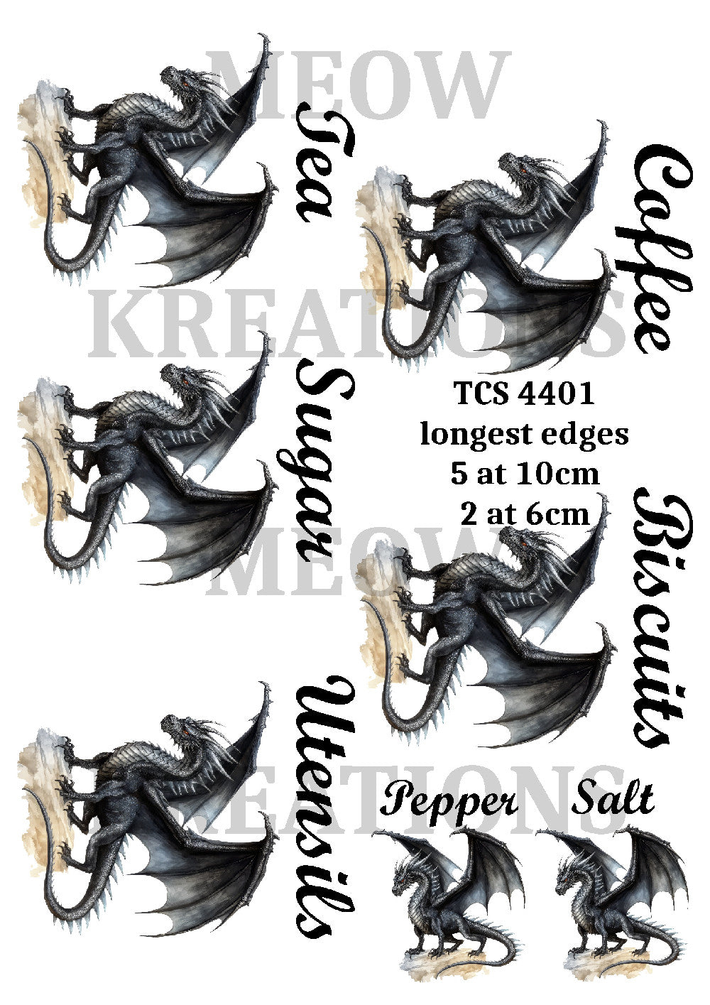 Black Dragon Tea & Coffee Decoupage Rice Paper - TCS 4401