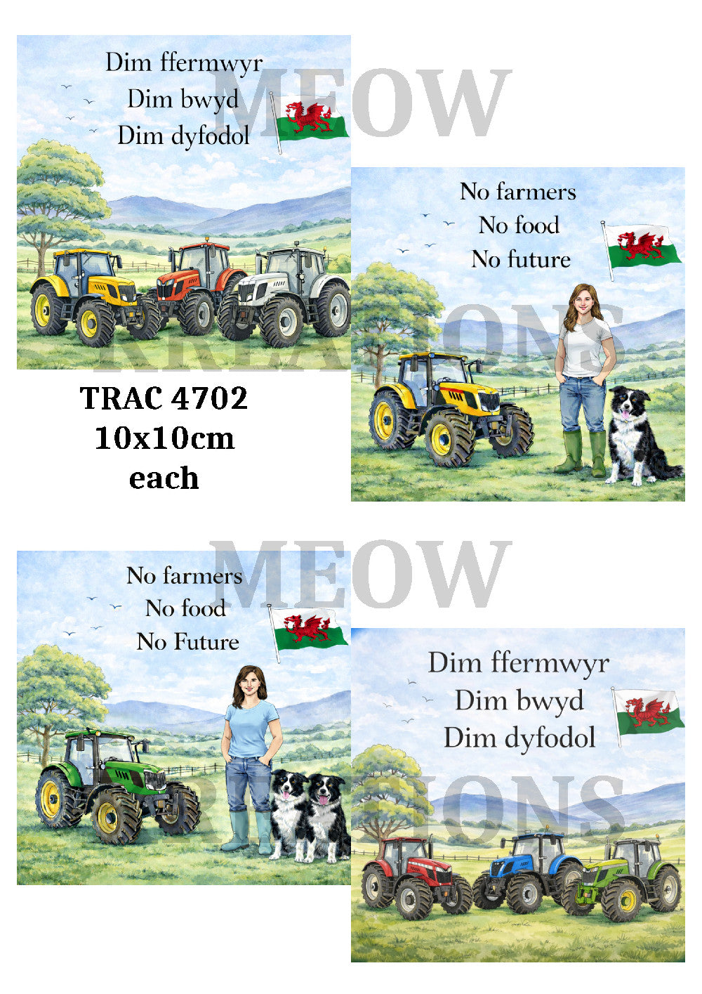 No Farmers, No Food, No Future Welsh Decoupage Rice Paper - TRAC 4702