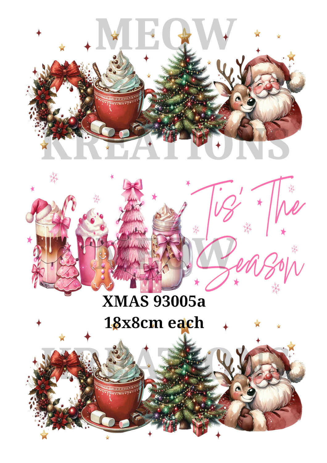 Festive Christmas Decoupage Rice Paper - XMAS 93005a