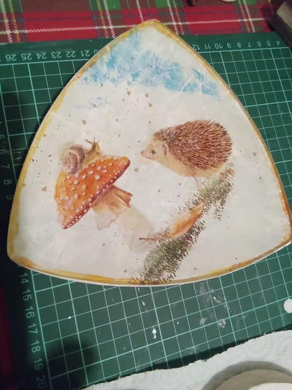 Hedgehog Toadstool Snail Decoupage Rice Paper - HED 45002