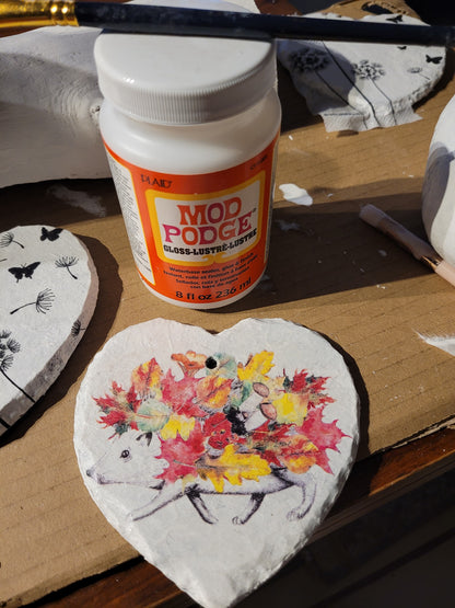 Hedgehog & Autumn Leaves Decoupage Rice Paper - HED 43001