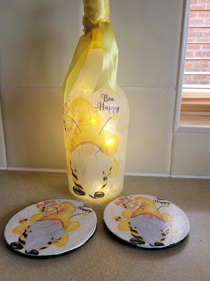 Bee Happy Bottles Decoupage Rice Paper – BHB 01
