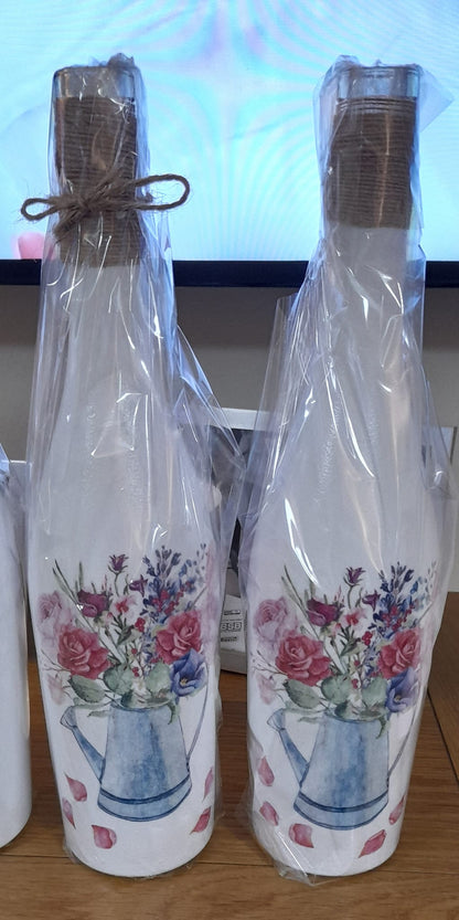 Roses & Wildflowers Watering Can Decoupage Rice Paper - BOU 16003