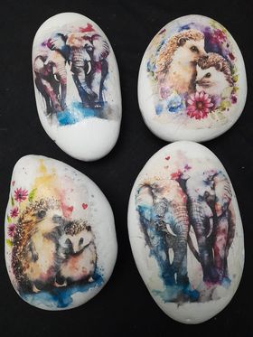 Hedgehog Couples in Love Valentine Decoupage Rice Paper - HED 46001