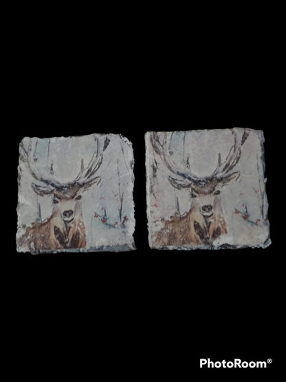 Stag Winter Woodland Decoupage Rice Paper - DEER 4002
