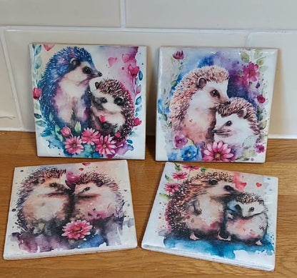 Hedgehog Couples in Love Valentine Decoupage Rice Paper - HED 46001