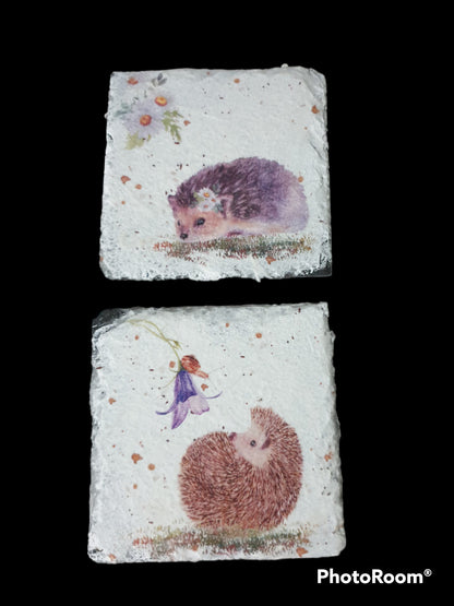 Hedgehog & Honey Pot Decoupage Rice Paper - HED 48002