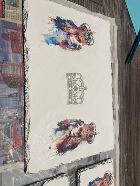 Cocker Spaniels Wearing Crowns Decoupage Rice Paper - DGA 3503