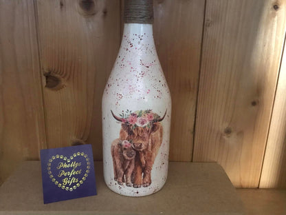 Highland Cow Floral Crown Decoupage Rice Paper - HC 15001