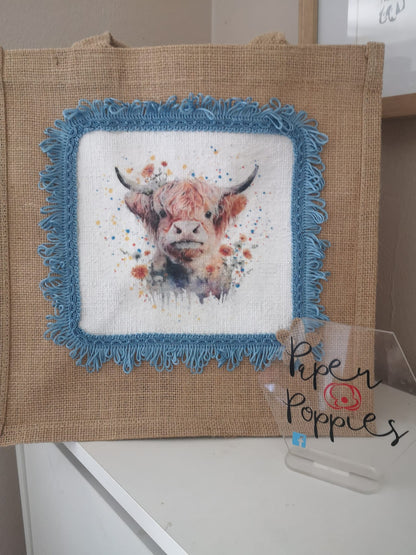 Highland Cow Floral Crown Decoupage Rice Paper - HC 21001
