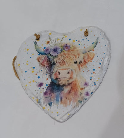 Highland Cow Floral Crown Decoupage Rice Paper - HC 21001