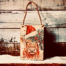 Highland Cow Christmas Decoupage Rice Paper - HC  58001