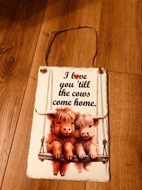 Highland Cow Love Decoupage Rice Paper - HC 52002a