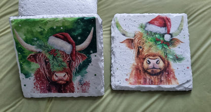 Highland Cow Christmas Decoupage Rice Paper - HC  56002