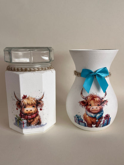 Highland Cow Christmas Decoupage Rice Paper - HC  66002