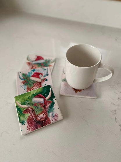 Highland Cow Christmas Decoupage Rice Paper - HC 62002