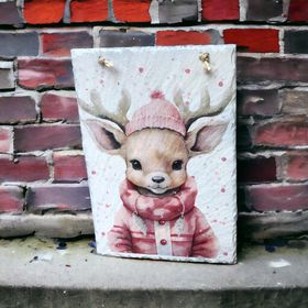 Cute Reindeer Stag Christmas Decoupage Rice Paper - REIM 8001