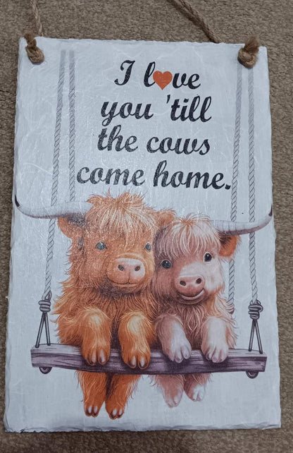 Highland Cow Love Decoupage Rice Paper - HC 52002a
