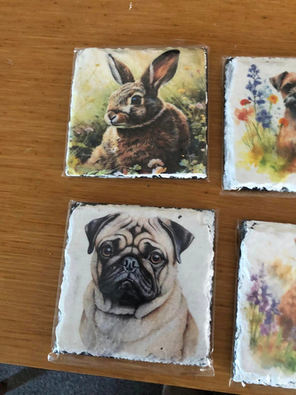 Fawn Pug Dog Collection Decoupage Rice Paper - DGA 7202