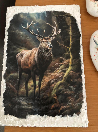 Stag in Forest Woodland Decoupage Rice Paper - DEER 27001