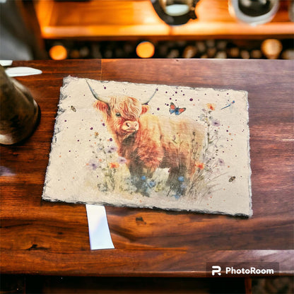 Highland Cow in Flowers Decoupage Rice Paper - HC 26001
