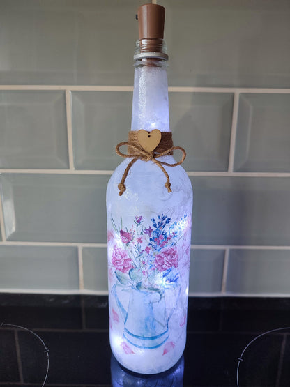 Roses & Wildflowers Watering Can Decoupage Rice Paper - BOU 16003