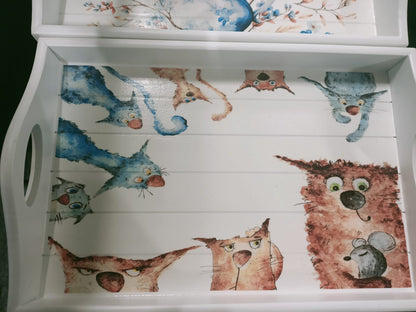 Funny Peeking Cats Border Decoupage Rice Paper - CAG 17001a