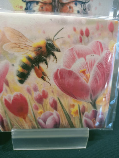 Spring Flowers Bee Crocus & Daffodil Decoupage Rice Paper - BEES 44002
