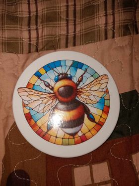 Bee Stained Glass Decoupage Rice Paper - BEES 58002