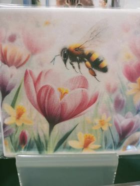 Spring Flowers Bee Crocus & Daffodil Decoupage Rice Paper - BEES 44002