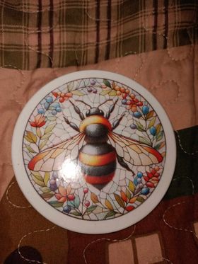 Bee Stained Glass Decoupage Rice Paper - BEES 59002