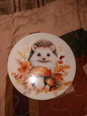 Autumn Hedgehogs Toadstools & Sunflowers Decoupage Rice Paper - HED 83002