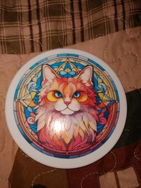 Stained Glass Cats Circles Decoupage Rice Paper - CAG 37002