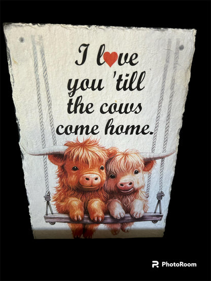 Highland Cow Love Decoupage Rice Paper - HC 52002a