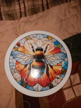Bee Stained Glass Decoupage Rice Paper - BEES 58002