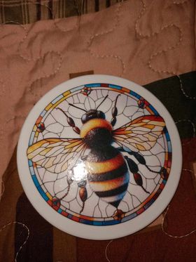 Bee Stained Glass Decoupage Rice Paper - BEES 58002