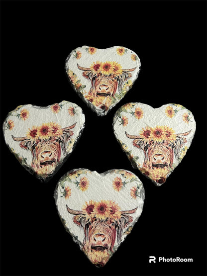 Highland Cow Floral Crown Decoupage Rice Paper - HC  55002