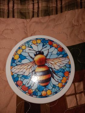 Bee Stained Glass Decoupage Rice Paper - BEES 58002