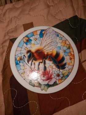 Bee Stained Glass Decoupage Rice Paper - BEES 58002