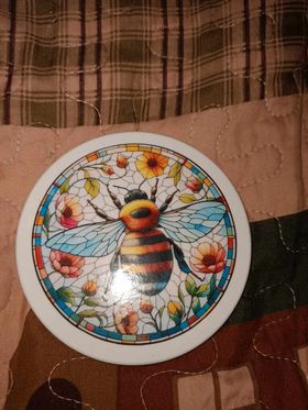 Bee Stained Glass Decoupage Rice Paper - BEES 58002