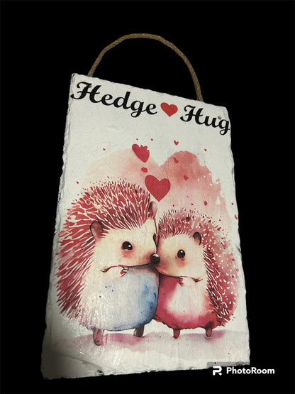 Hedgehog Love & Hug Decoupage Rice Paper - HED 54003