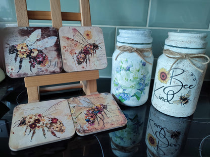 Vintage Botanical Floral Bee Decoupage Rice Paper - BEES 53002