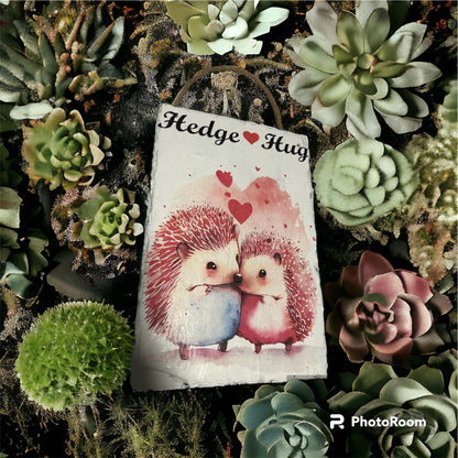 Hedgehog Love & Hug Decoupage Rice Paper - HED 54003