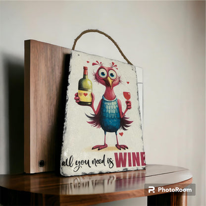 Funny Bird Needing Wine Valentine Decoupage Rice Paper - V 301